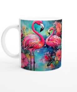 Flamingo Akvarell Mugg – Tropisk Elegans för Din Kaffestund