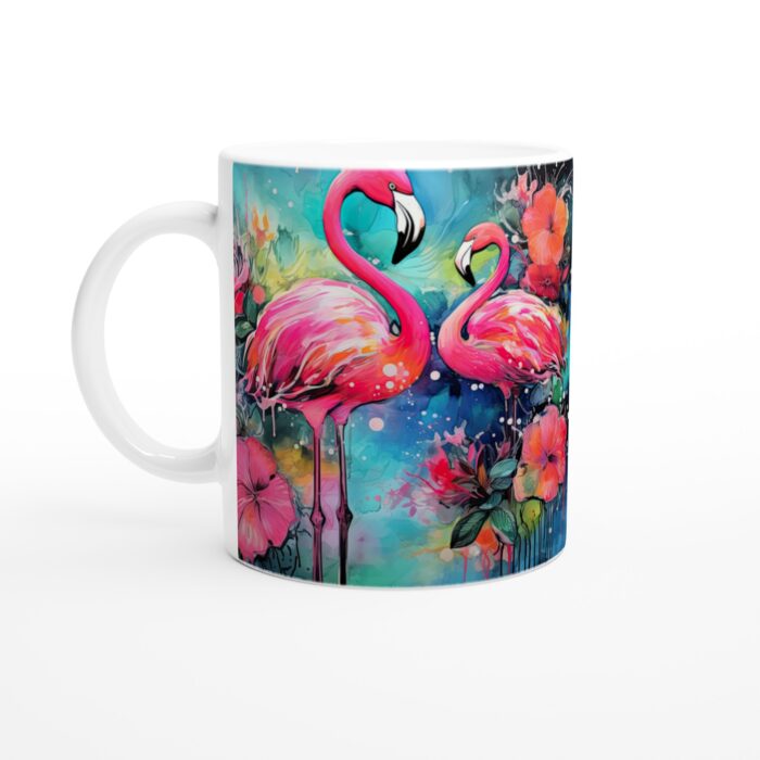 Flamingo Akvarell Mugg – Tropisk Elegans för Din Kaffestund