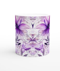 Lila Akvarell Blommig Keramisk Mugg - 11oz Elegant Design för Kaffe & Te