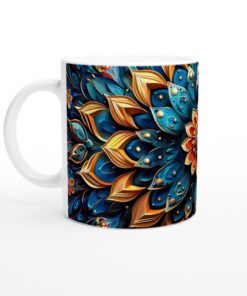 Mugg "Mandala Blom" – Konfererade färger, Keramisk Mugg 11oz