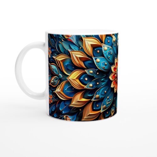 Mugg "Mandala Blom" – Konfererade färger, Keramisk Mugg 11oz