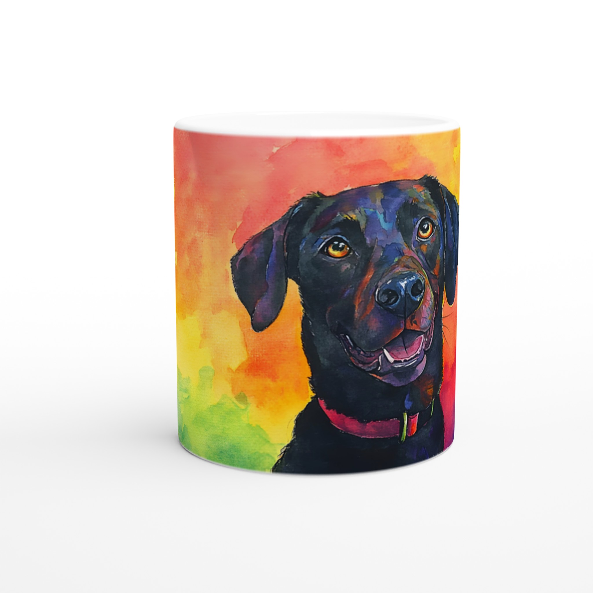 Färgglad Labrador Keramisk Mugg – Konstnärlig Akvarellhund för Livfulla Stunder, 11oz