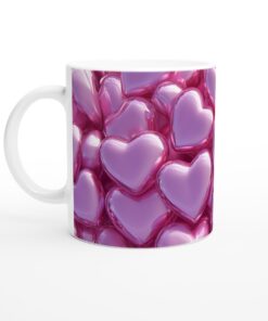 Rosa hjärtan – Kärleksfull 11oz Keramisk Mugg