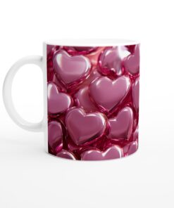 Romantisk Rosa Hjärtan Keramisk Mugg - Perfekt Present till Alla Hjärtans Dag