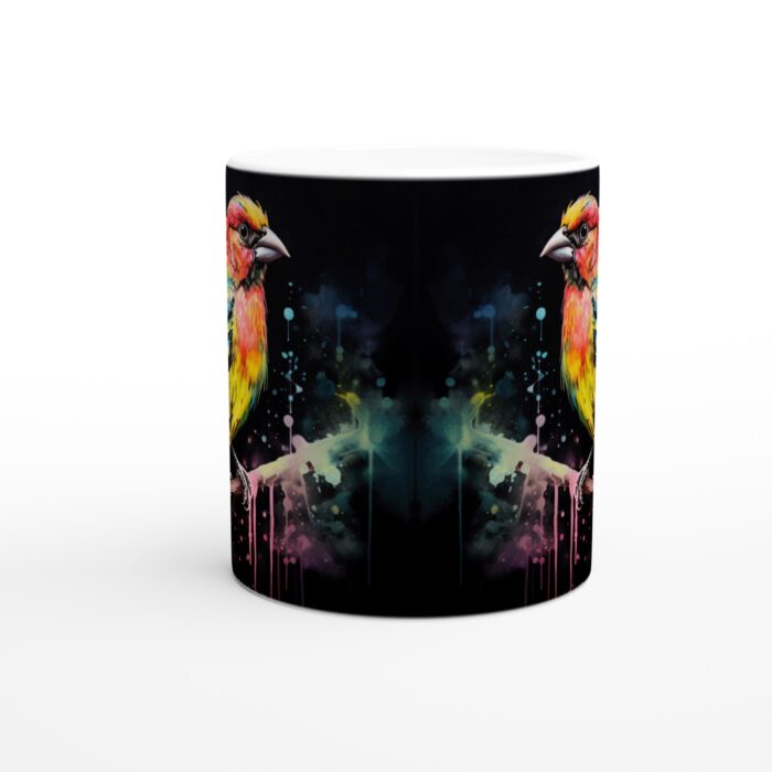 Färgglad Fågel Akvarell Keramikmugg - 11oz Konstnärlig Kaffekopp med Levande Design