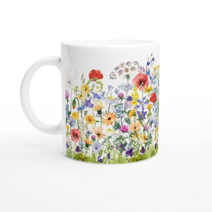 Keramisk Mugg – Sommarängens Skönhet: Färgglada Blommor för en Glad Start på Dagen
