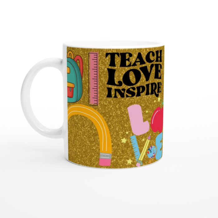 Mugg "Best Teacher Ever" – Glittrande Guld för Kaffe och Inspiration