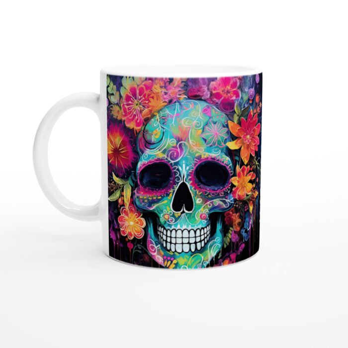 Färgsprakande Sugar Skull Keramisk Mugg – Vardagsfavoriten med Unik Design