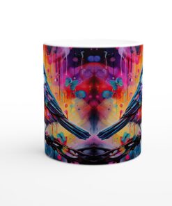 Färgsprakande Fågel – Konstnärlig Keramikmugg 11oz, Levande Akvarellstil för Kaffe & Te