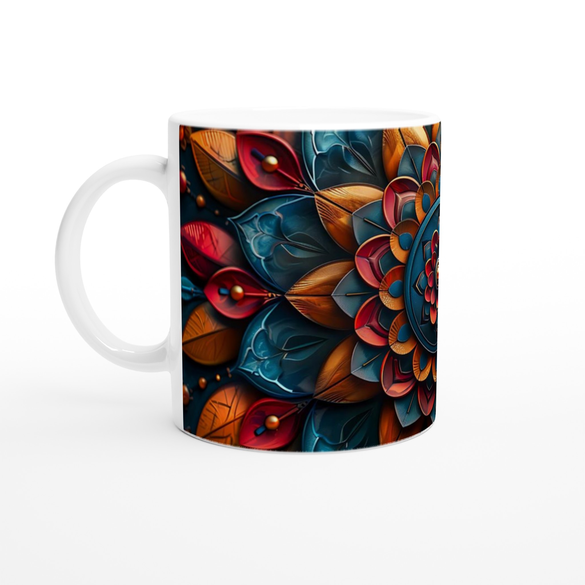 Mångfärgad Mandala Keramikmugg – 11 Oz Vit Mugg Med Levande Blomstermotiv Alla Produkter Mugglagret.se Mångfärgad Mandala Keramikmugg - 11 Oz Vit Mugg Med Levande Blomstermotiv - Bild 1