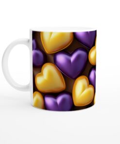 Gyllene Lila Hjärta Mugg - Kärleksfull Design, Perfekt Present & Vardagsfavorit