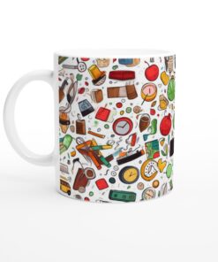 Keramisk mugg – Retrovardag: Fylld med livfulla ikoner och charm för varje klunk