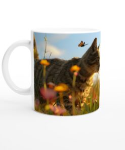 Katt och fjärilar – Keramisk Mugg 11oz