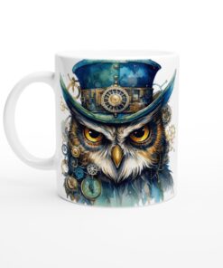 Steampunk Uggla Mugg – Konstnärlig Keramik för Kaffe- & Teälskaren