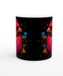 Färgsprakande Kardinal Mugg - 11oz Keramikmugg med Levande Akvarelldesign