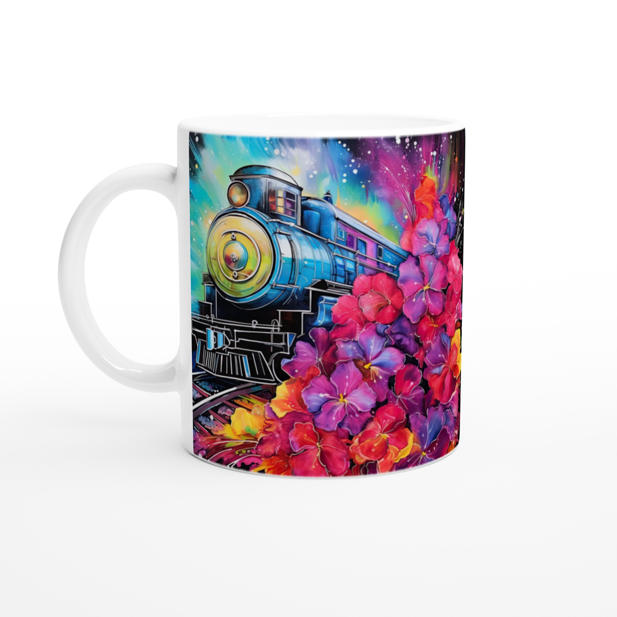 Keramisk mugg – Blomstertåg i explosion av färger – Vardagsfavoriten