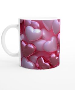 Romantisk Rosa Hjärtan Keramisk Mugg - Perfekt Present till Alla Hjärtans Dag