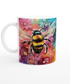 Konstnärlig Blomsterbi Keramisk Mugg – Färgglad Vardagsfavorit