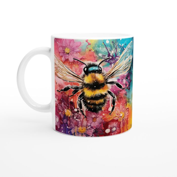 Konstnärlig Blomsterbi Keramisk Mugg – Färgglad Vardagsfavorit