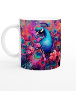 Keramisk mugg – Färgexplosion med påfåglar – Vardagsfavoriten för alla tillfällen