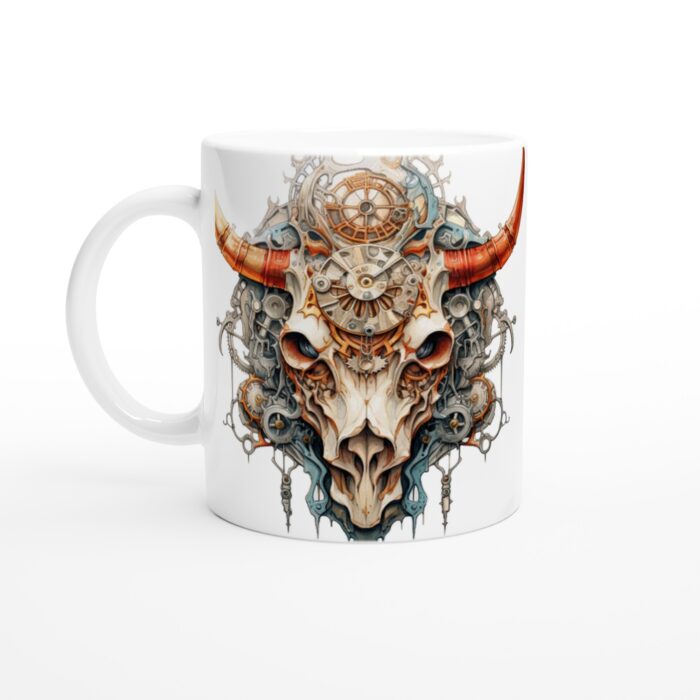 Steampunk Ox Skull Keramisk Mugg – Unik Gåva för Den Med Stil