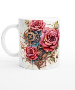 Keramisk Mugg – Steampunk Rosor: Tidlös Elegans för Din Kaffestund
