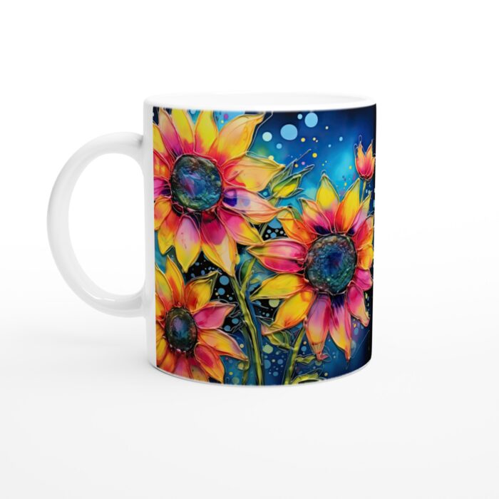 Konstnärlig Solrosmugg – Keramisk favorit med livfullt blommönster