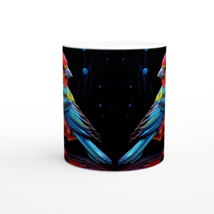 Färgsprakande Fågel Mugg – Keramisk 11oz Kaffemugg med Levande Konstmönster