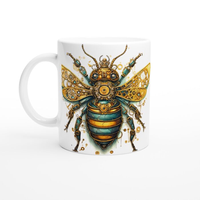 Steampunk Mechanical Bee Ceramic Mug – Unique Art for Coffee & Tea Lovers