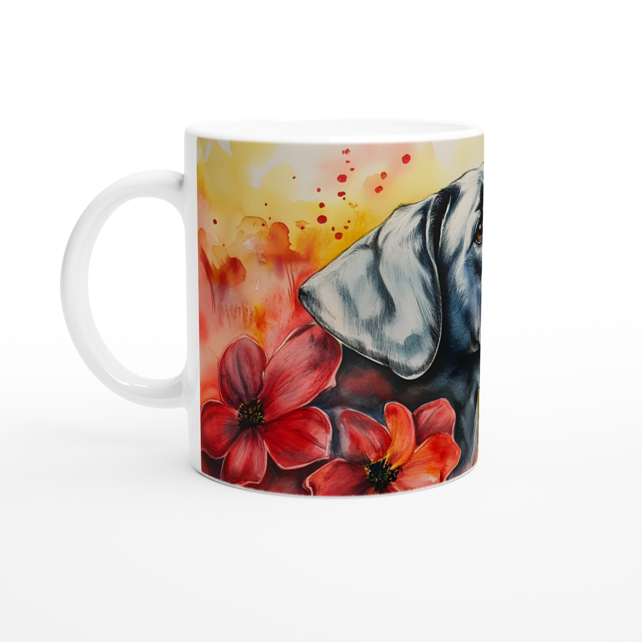 Konstfull Labrador Mugg: Färgstark Akvarellhund – Perfekt Present Vit 11oz Keramisk Mugg