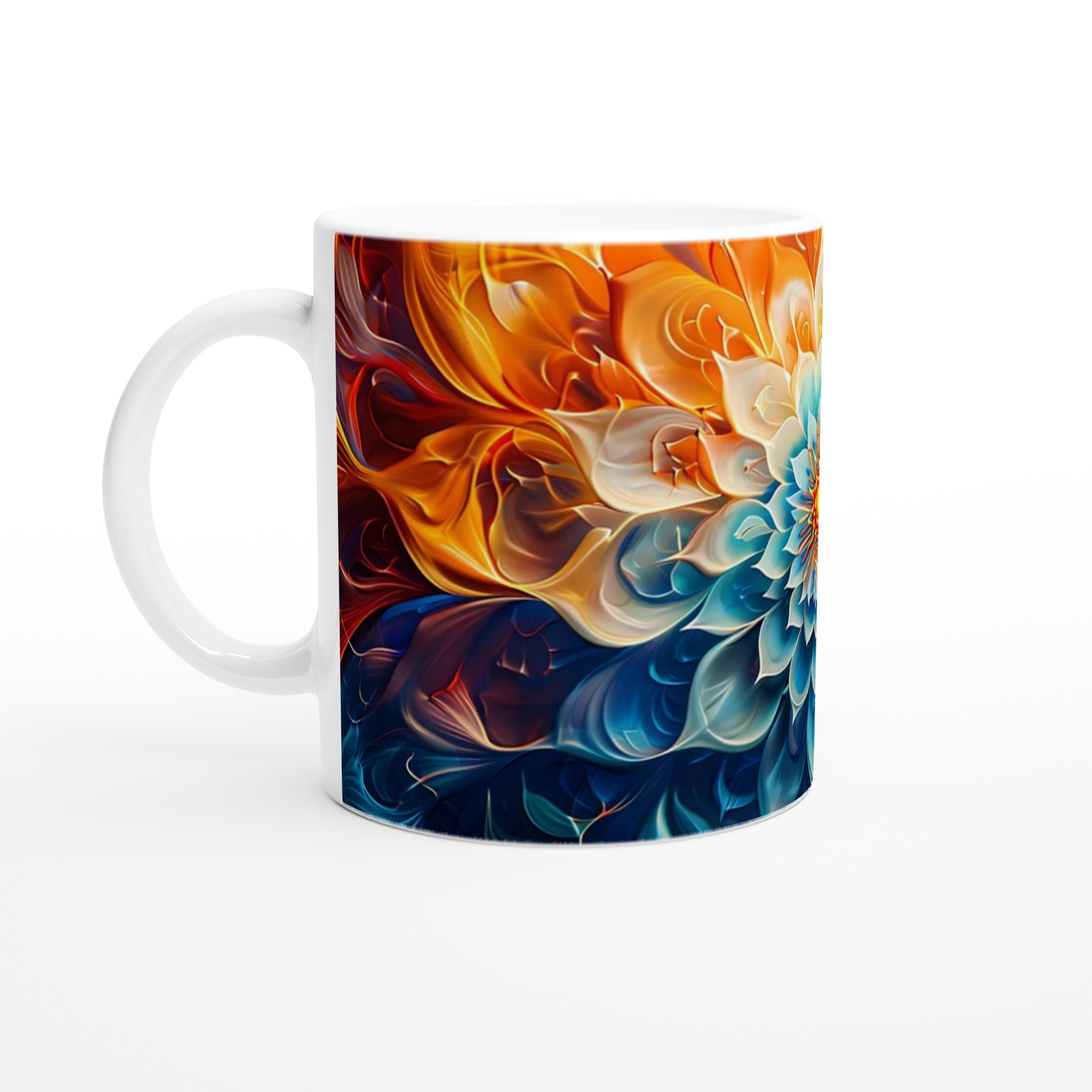Abstrakt Mandala Keramisk Mugg – Levande Blå Och Orange Blomdesign, 11Oz Alla Produkter Mugglagret.se Abstrakt Mandala Keramisk Mugg - Levande Blå Och Orange Blomdesign, 11Oz - Bild 1