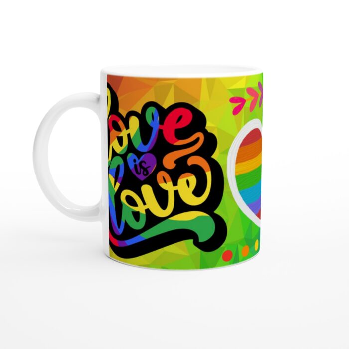 Keramisk Mugg – "Love Is Love" Regnbågsdesign – En Färgstark Vardagsfavorit