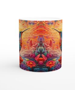 Hummingbird Harmony: Färgsprakande Keramisk Mugg för Konstälskare