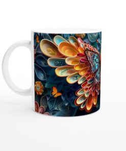Fjärilsdröm Keramisk Mugg - 11oz Konstfullt Designad för Kaffe- & Teälskare
