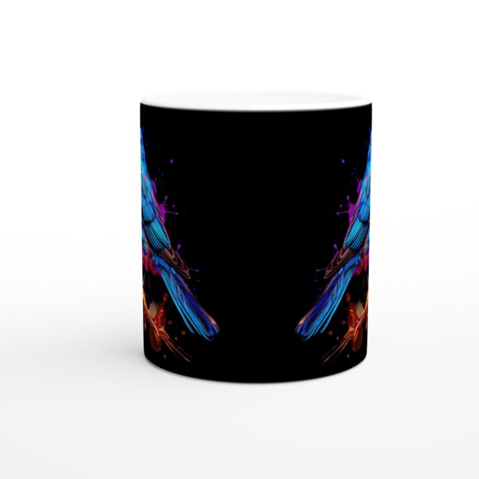 Färgsprakande Fågel Keramikmugg - 11oz Vit Mugg med Levande Akvarelldesign