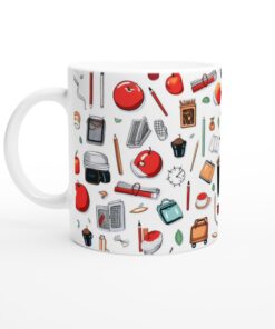 Keramisk mugg – Skolstartsmönster: Lekfull design för en inspirerande dag