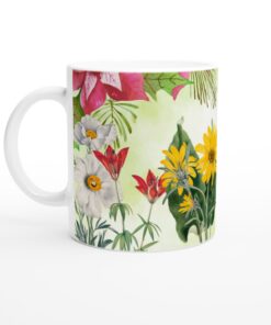 Keramisk Mugg – Färgglad Vattenfärg Botanisk Design för Blomsterälskaren