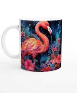 Abstrakt Flamingo Keramisk Mugg – Konstnärlig Elegans för Din Kaffestund