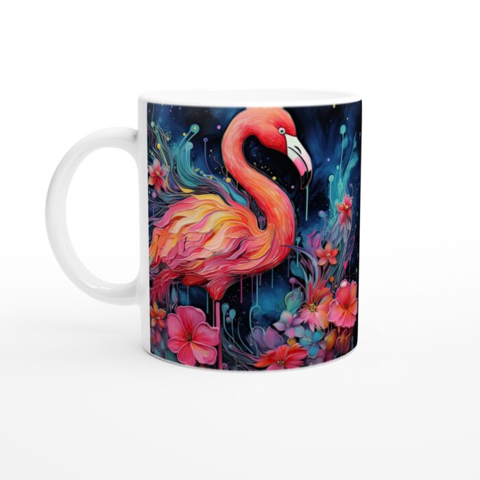 Abstrakt Flamingo Keramisk Mugg – Konstnärlig Elegans för Din Kaffestund