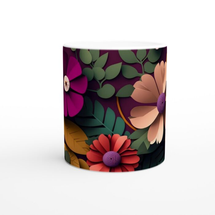 Mörk & Blommig 11oz Keramisk Mugg - Diskmaskinssäker och Mikrovågsugnssäker