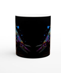 Abstrakt Färgglad Fågel Keramisk Mugg - Levande Konst för Dina Kaffestunder