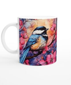 Keramisk Mugg – Vårfåglar & Körsbärsblom: En Färgglad Vardagsfavorit