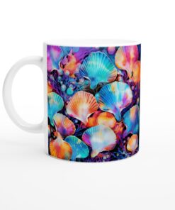 Färgglad Korallrev Mugg – Vacker keramikmugg med skimrande sjöskal