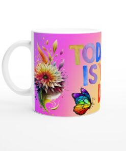 Färgsprakande motivationsmugg – "Today Is Your Day" med regnbågsdesign