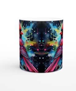 Färgsprakande Kardinal Kaffemugg – Levande Akvarellkonst på Keramik