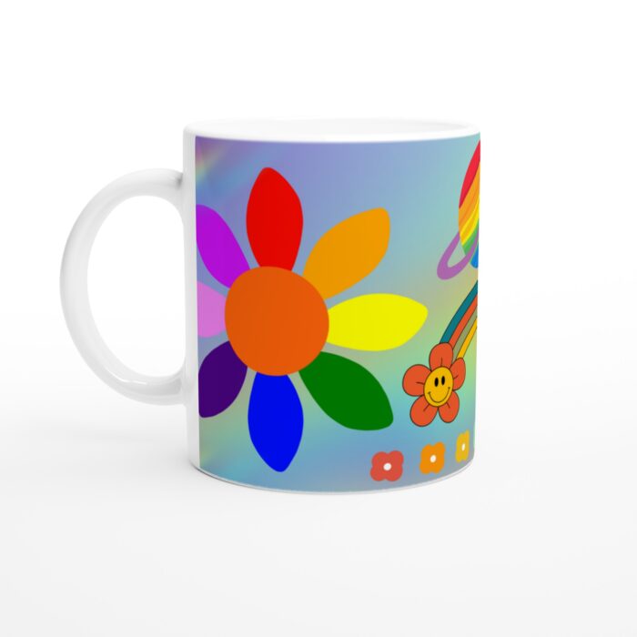 Retro Rainbow Keramikmugg – Din dagliga dos av glädje och färg