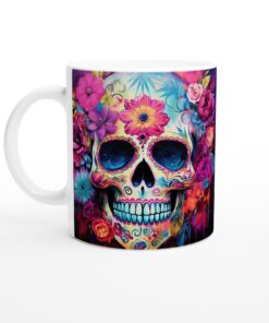Färgsprakande Sugar Skull Keramisk Mugg – Vardagsfavoriten för Alla Tillfällen