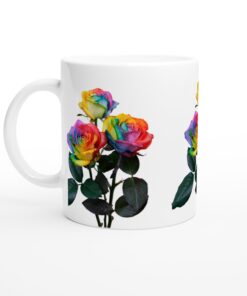 Keramisk mugg – Regnbågsrosor: En färgstark vardagsfavorit