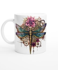 Steampunk Dragonfly Mugg – Förtrollande design med mekaniska detaljer