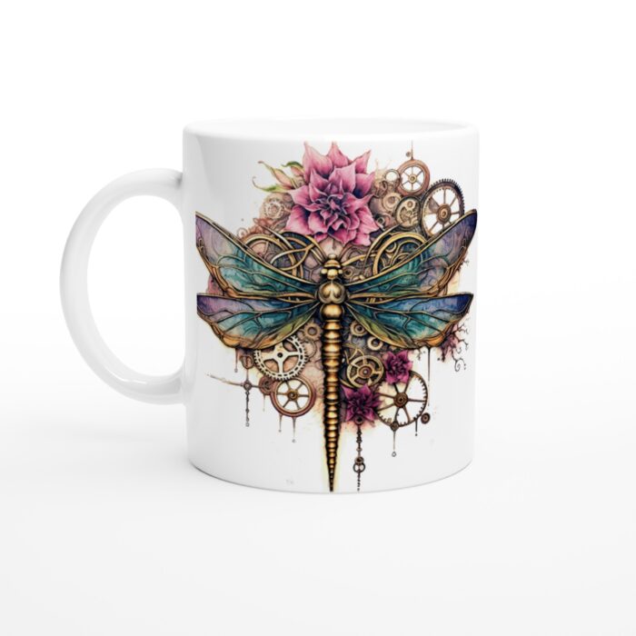 Steampunk Dragonfly Mugg – Förtrollande design med mekaniska detaljer